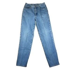 LL Bean Double L Relaxed Fit Flannel Lined Jeans Blue High Rise Women 12T Tall